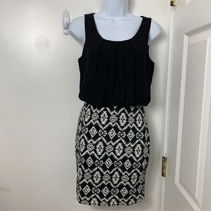 A.Byer Womans summer Dress sz S Black White Trival
